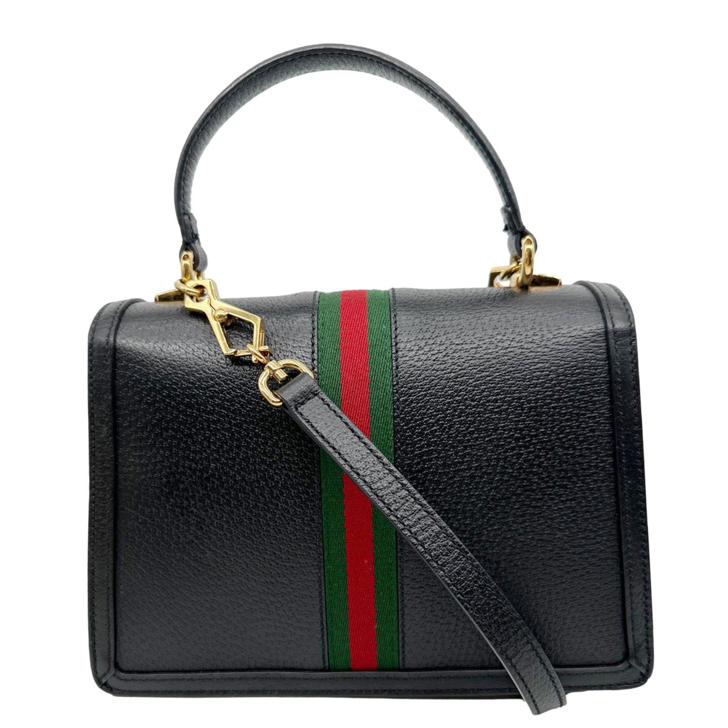 GUCCI Ophidia Calfskin Leather Top Handle Shoulder Bag Black 651055 - Image 3