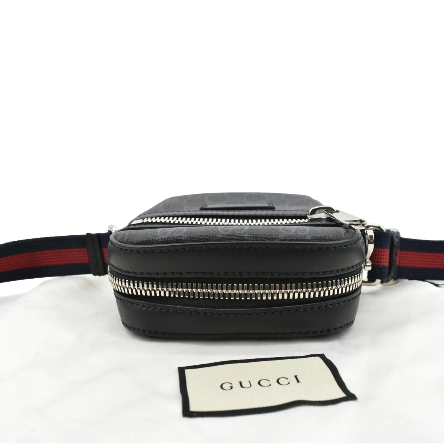 GUCCI GG Supreme Monogram Canvas Web Messenger Bag Black 598103 - Image 5