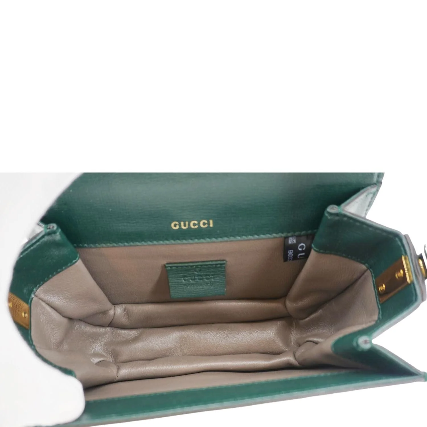 GUCCI Sylvie 1969 Mini Leather Shoulder Bag Green 615965 - Image 13