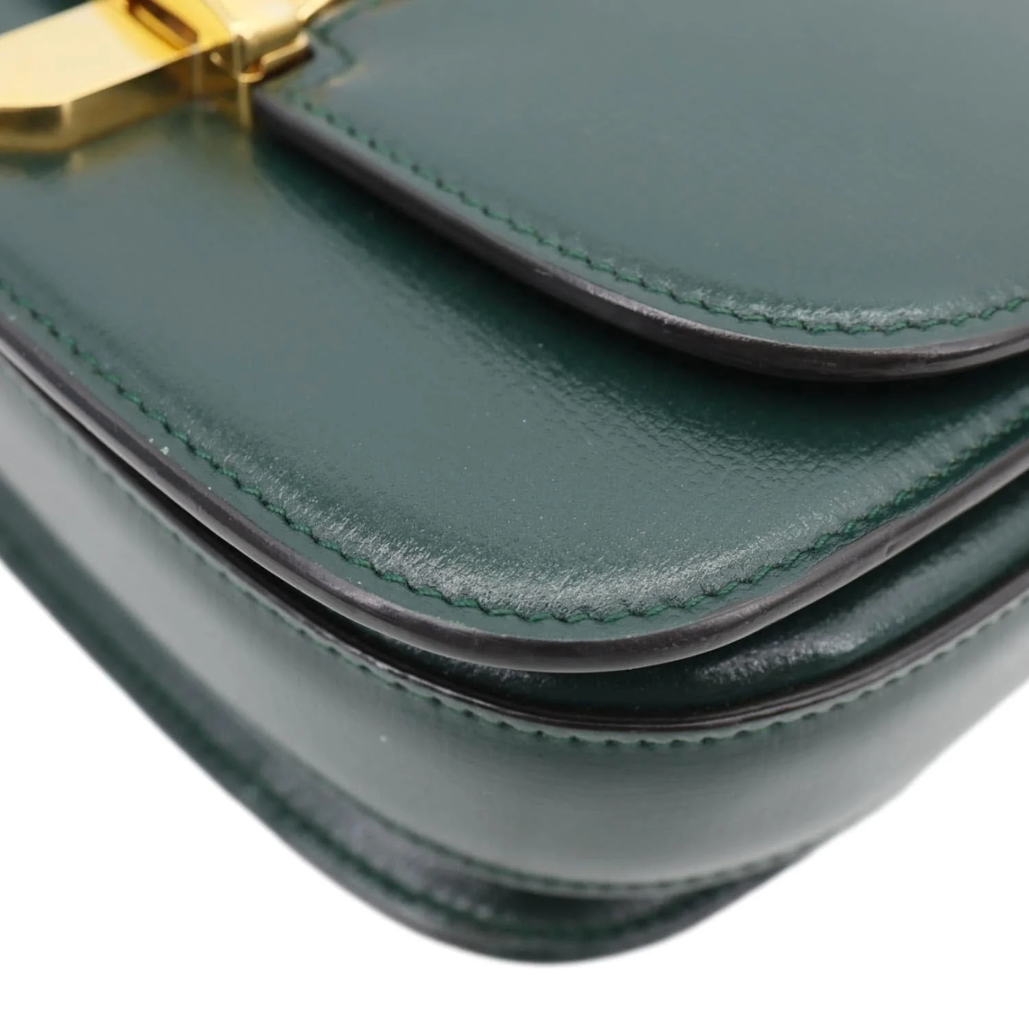 GUCCI Sylvie 1969 Mini Leather Shoulder Bag Green 615965 - Image 9