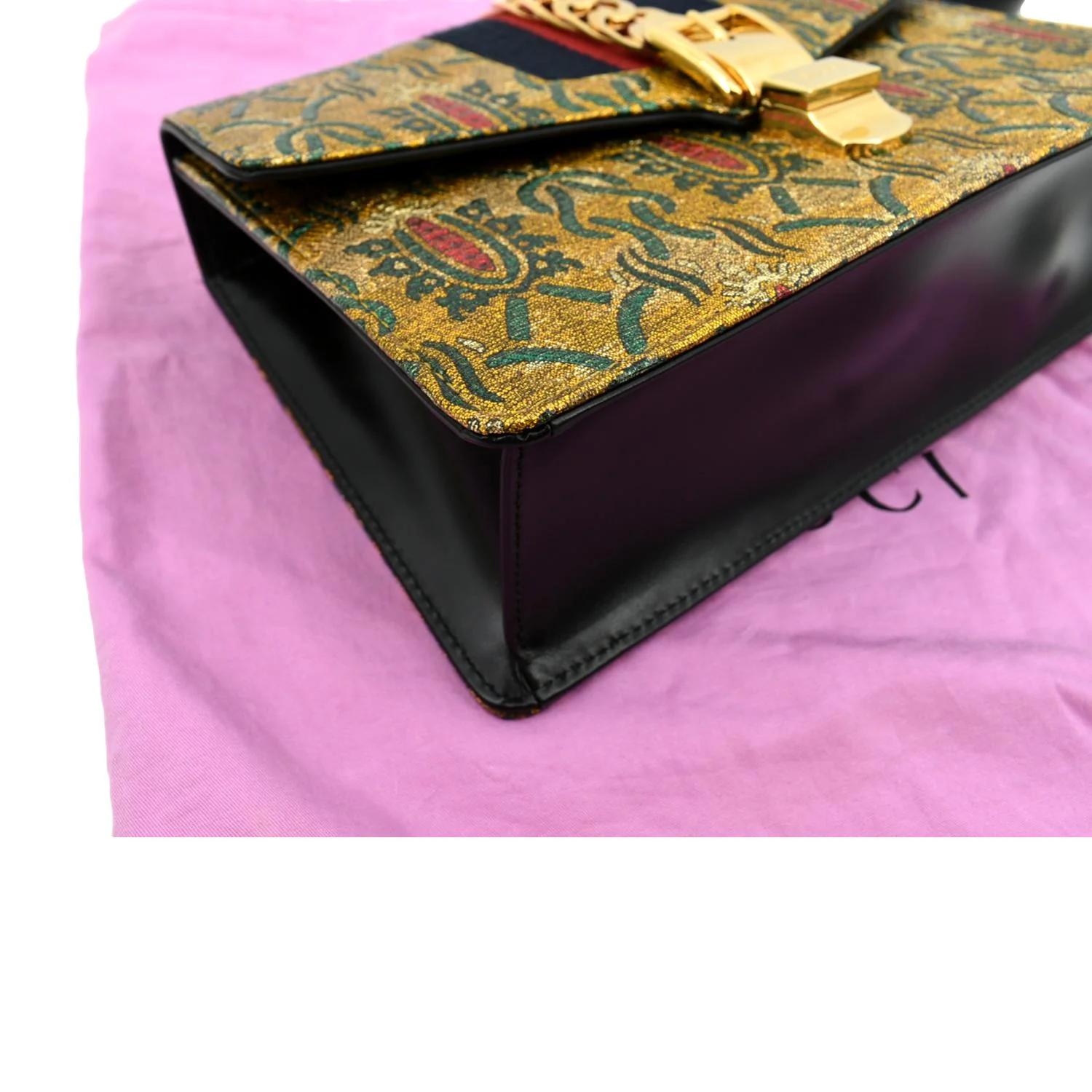 GUCCI Sylvie Small Metallic Jacquard Shoulder Bag Multicolor 421882 - Image 8