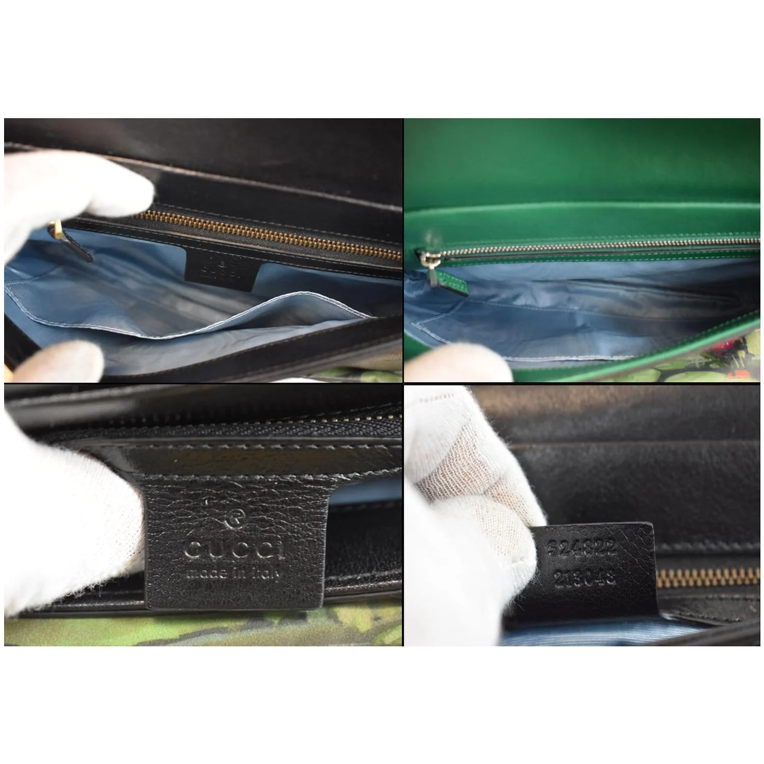 GUCCI Thiara Medium Double Smooth Leather Shoulder Bag Green/Black 524822 - Image 11