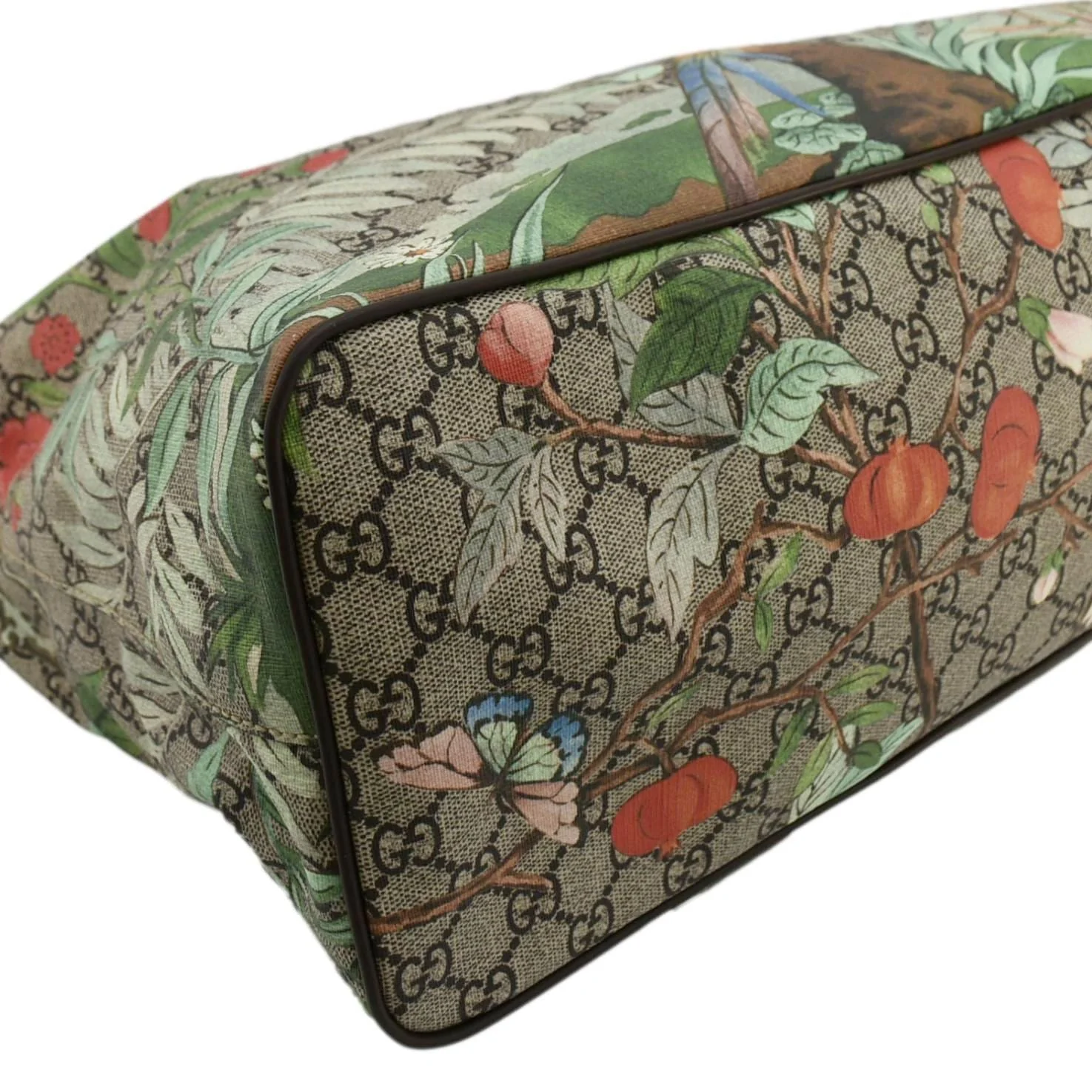 GUCCI Tian Print GG Supreme Canvas Tote Shoulder Bag Beige 453705 - Image 8
