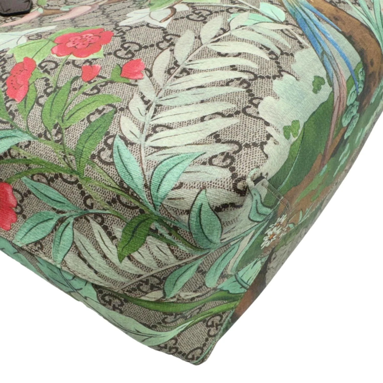GUCCI Tian Print GG Supreme Canvas Tote Bag Beige 427015 - Image 8