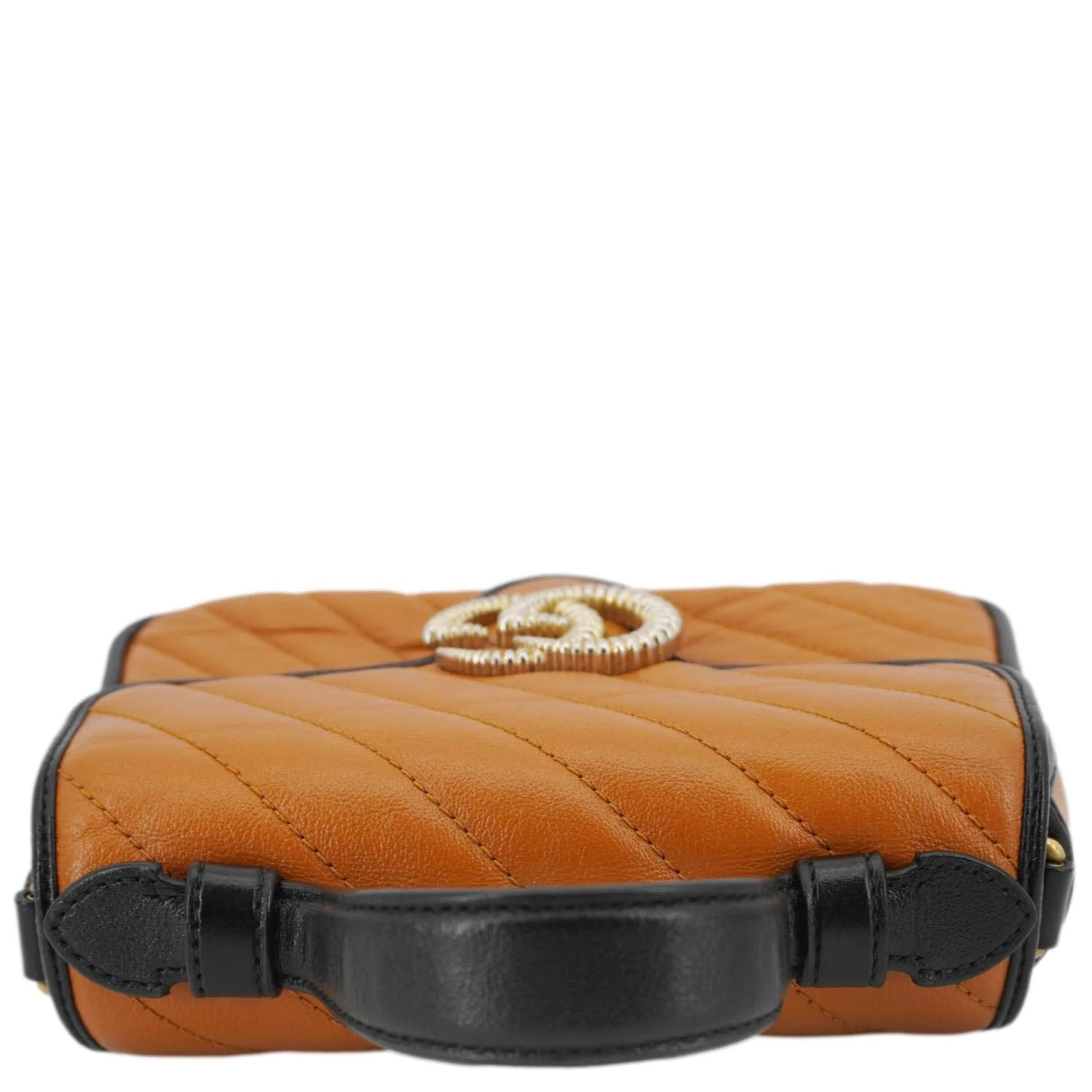 GUCCI Torchon Marmont Diagonal Leather Top Handle Shoulder Bag Brown 583571 - Image 5