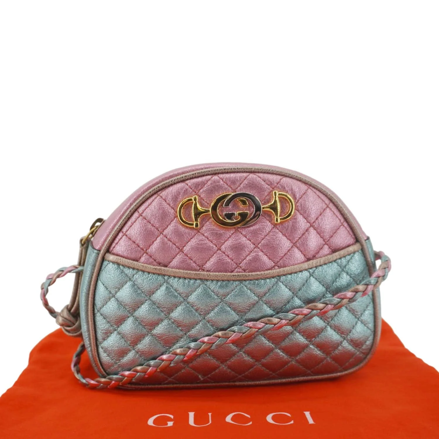 GUCCI Trapuntata Mini Zumi Dome Laminated Nappa Leather Crossbody Bag pink 534951 - Image 3