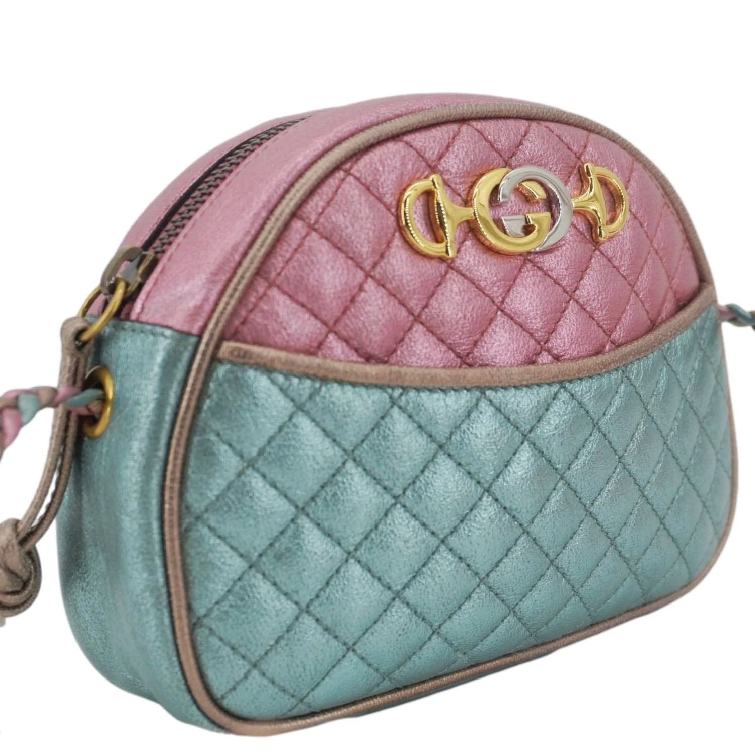 GUCCI Trapuntata Mini Zumi Dome Laminated Nappa Leather Crossbody Bag pink 534951 - Image 5