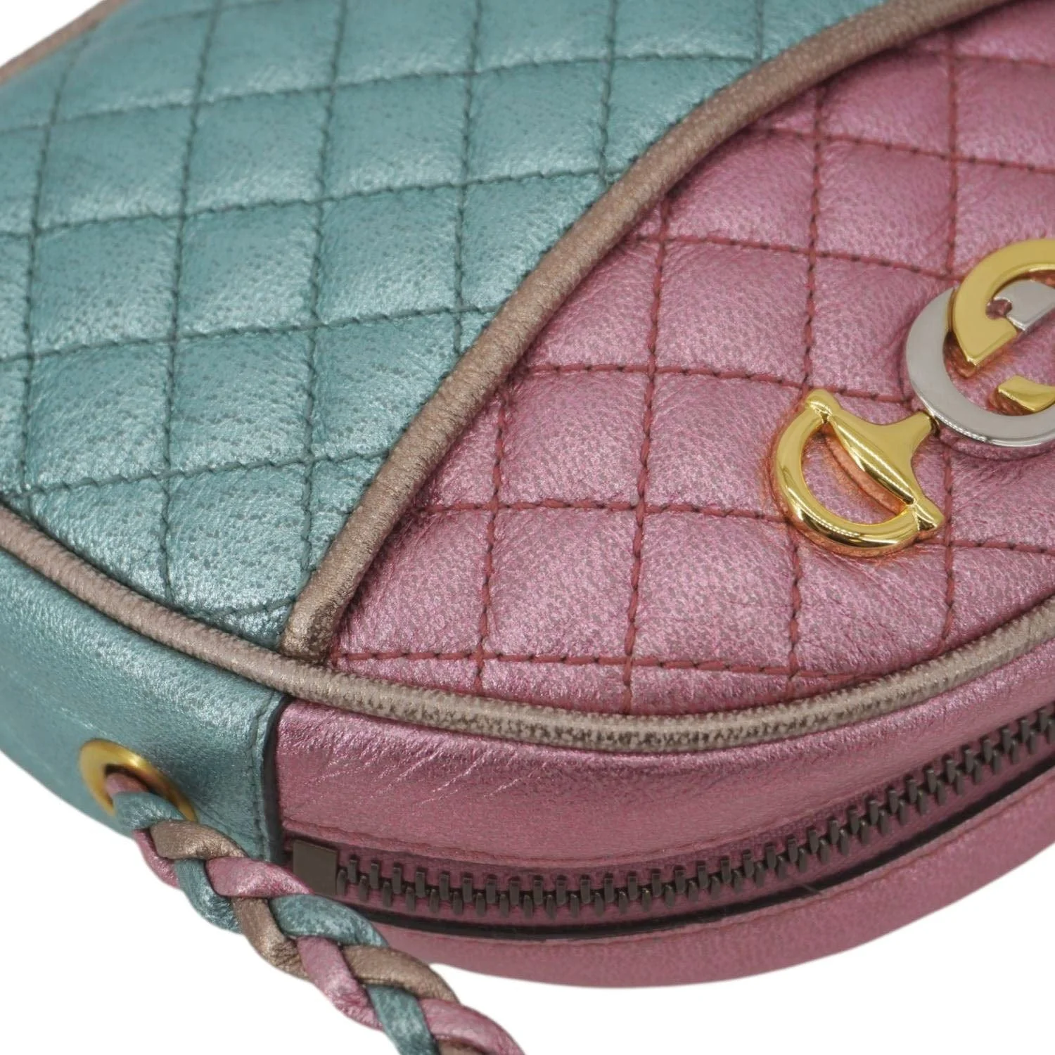 GUCCI Trapuntata Mini Zumi Dome Laminated Nappa Leather Crossbody Bag pink 534951 - Image 6