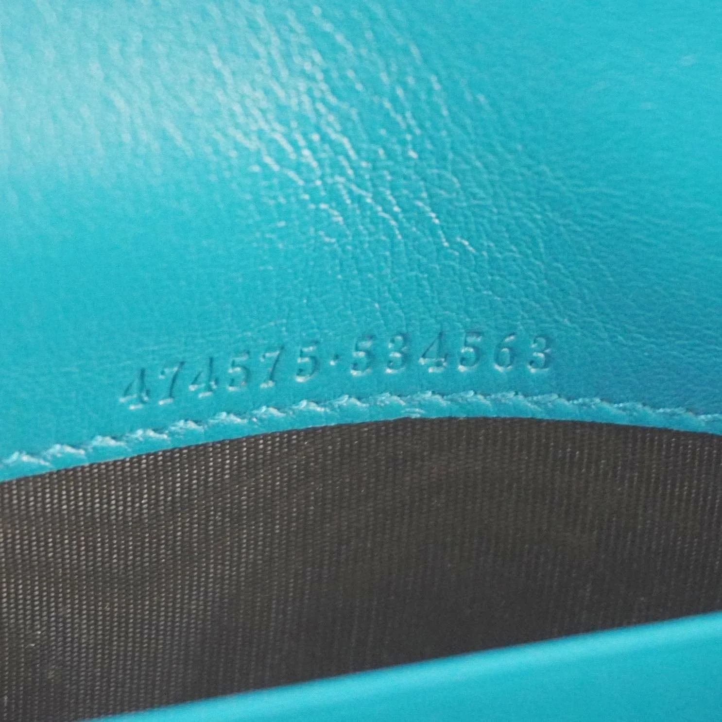 GUCCI GG Marmont Matelasse Velvet Chain Wallet Pavone Cyan 474575 - Image 14