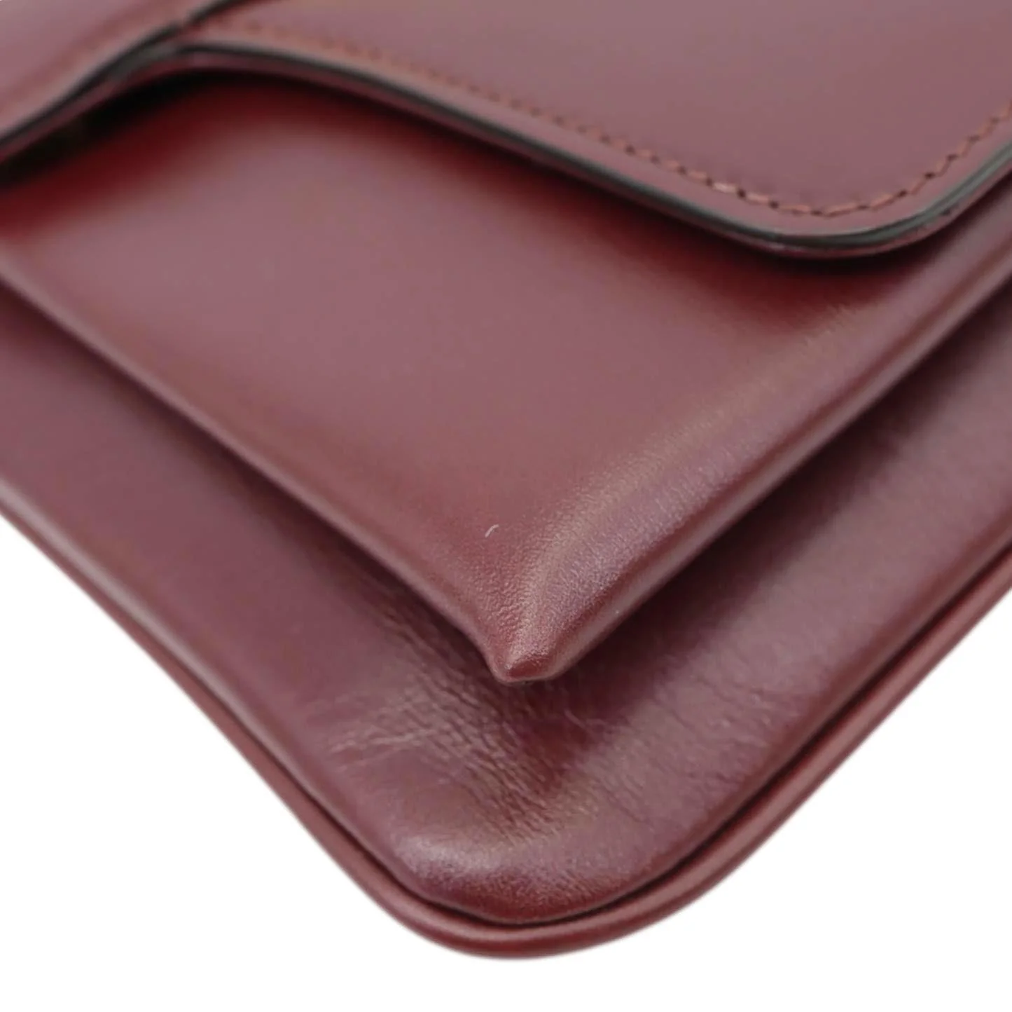 GUCCI Arli Flap Small Vitello Palmellato Lux Leather Crossbody Bag Burgundy 550129 - Image 9