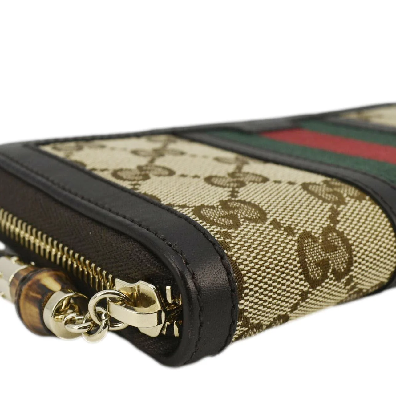 GUCCI Web Rania GG Canvas Zip Around Wallet Beige 353651 - Image 5