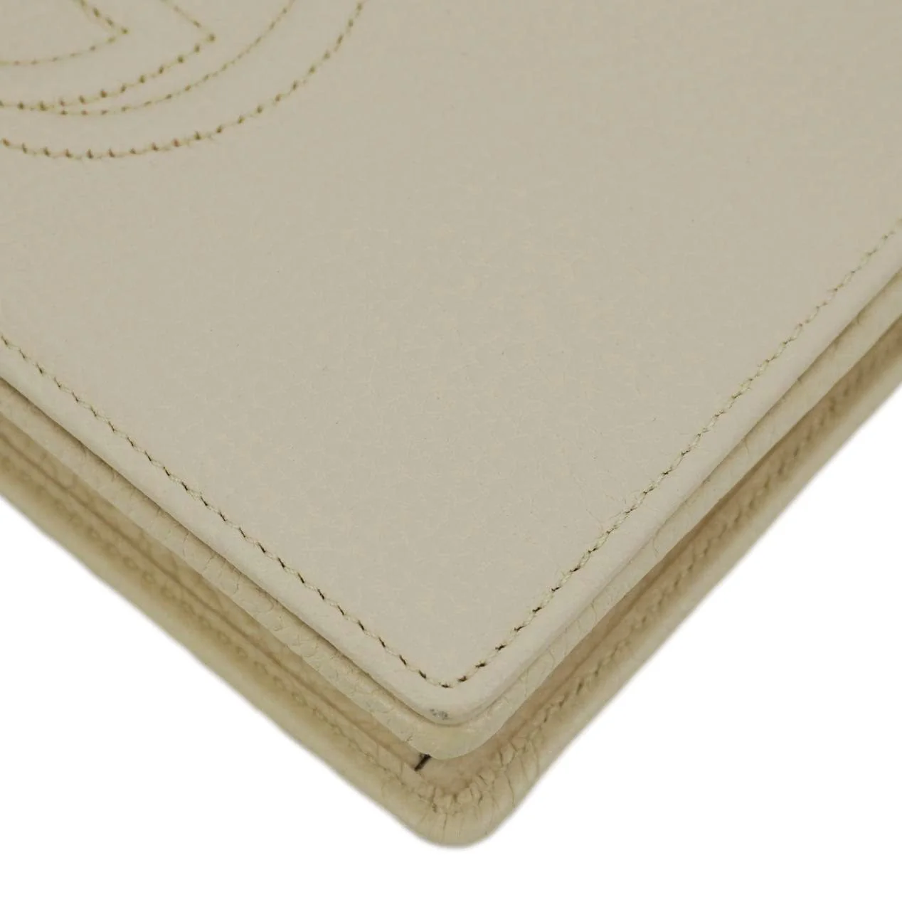 GUCCI Soho Leather Wallet On Chain Clutch Crossbody Bag Cream 598211 - Image 9