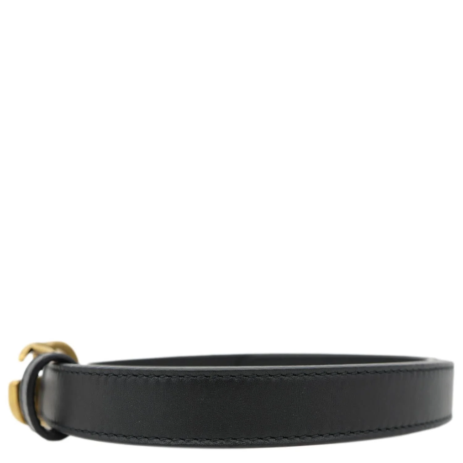 GUCCI Slim Double G buckle Smooth Leather Belt Size 95/38 Black 409417 - Image 4