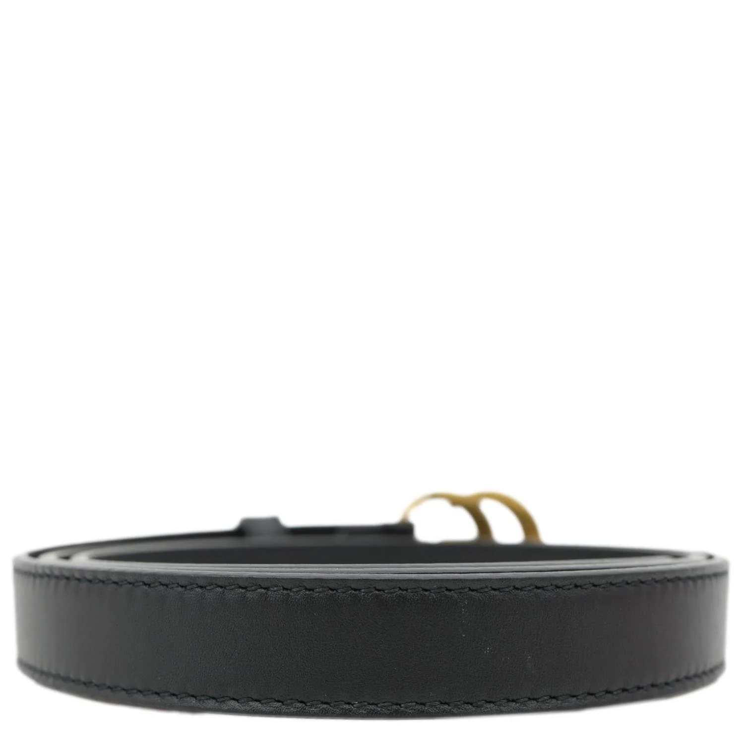 GUCCI Slim Double G buckle Smooth Leather Belt Size 95/38 Black 409417 - Image 5