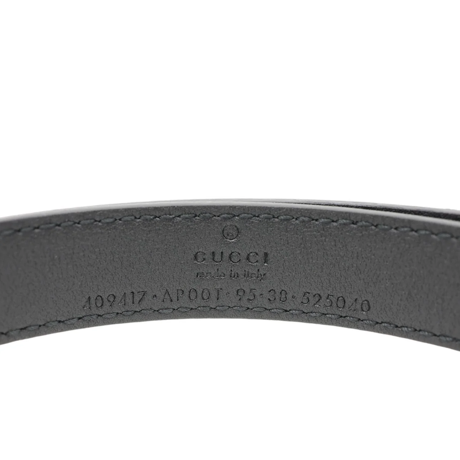 GUCCI Slim Double G buckle Smooth Leather Belt Size 95/38 Black 409417 - Image 7