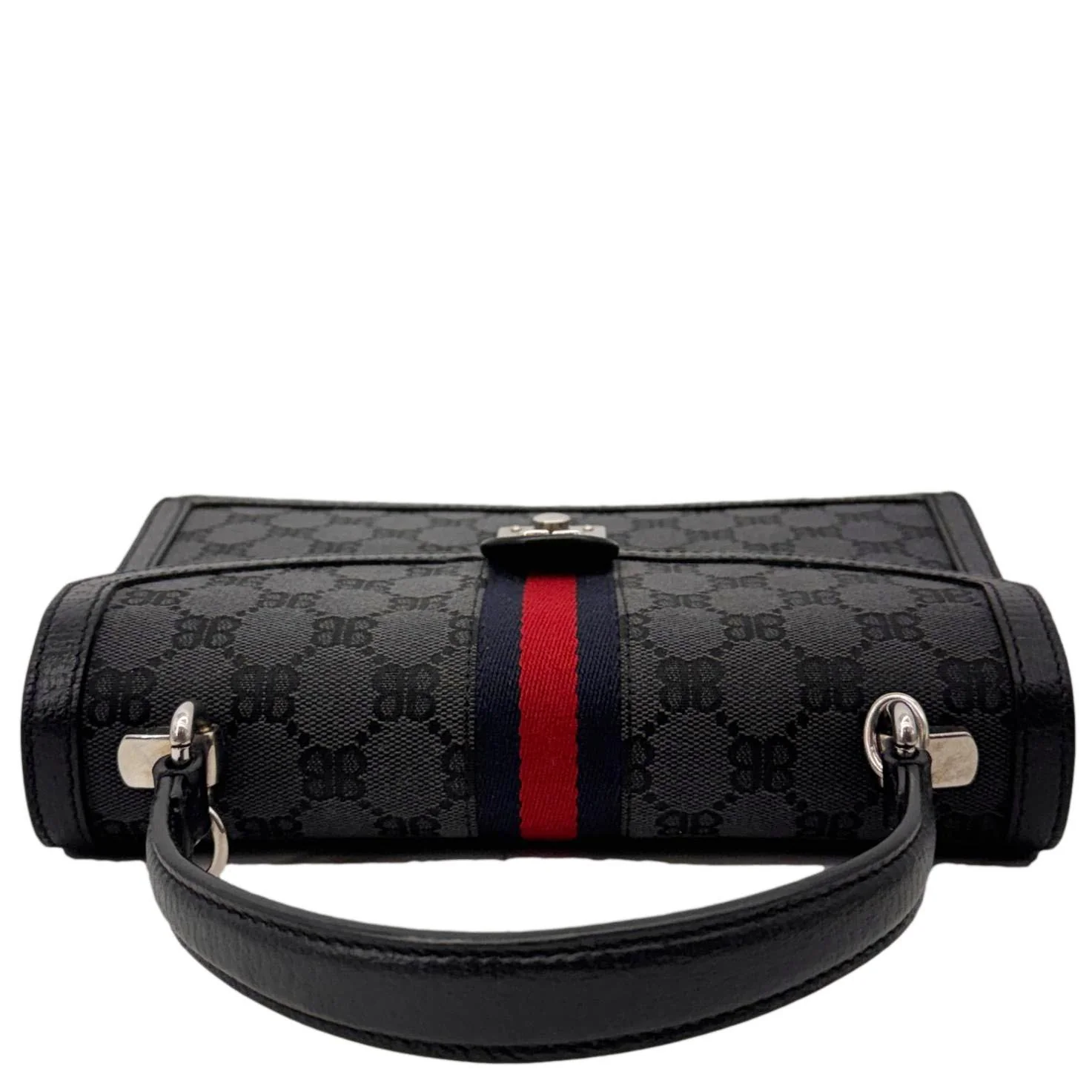 GUCCI X BALENCIAGA The Hacker Project BB Supreme Monogram Canvas Shoulder Bag Grey 680119 - Image 3
