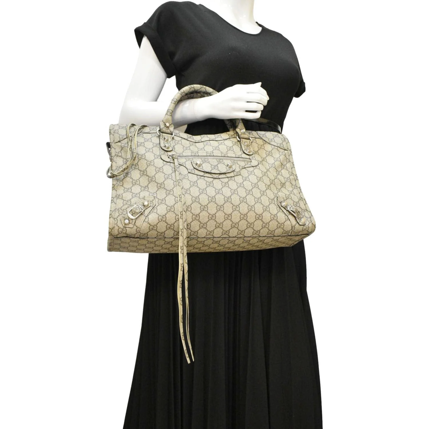GUCCI X BALENCIAGA The Hacker Project Neo GG Supreme Tote Bag Beige 681695 - Image 2