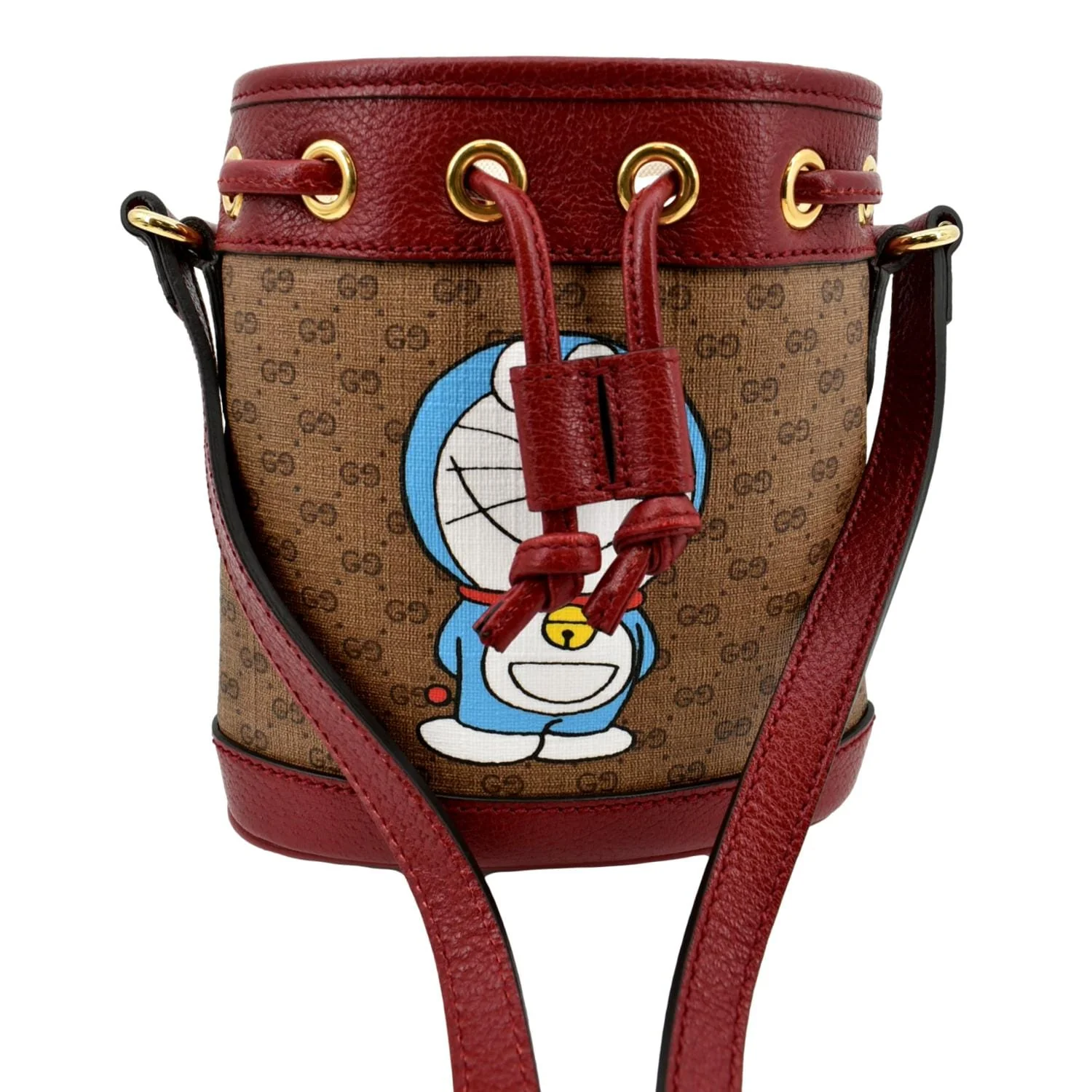 GUCCI Doraemon x Candy Mini GG Supreme Monogram Bucket Bag Beige 647801 - Image 3