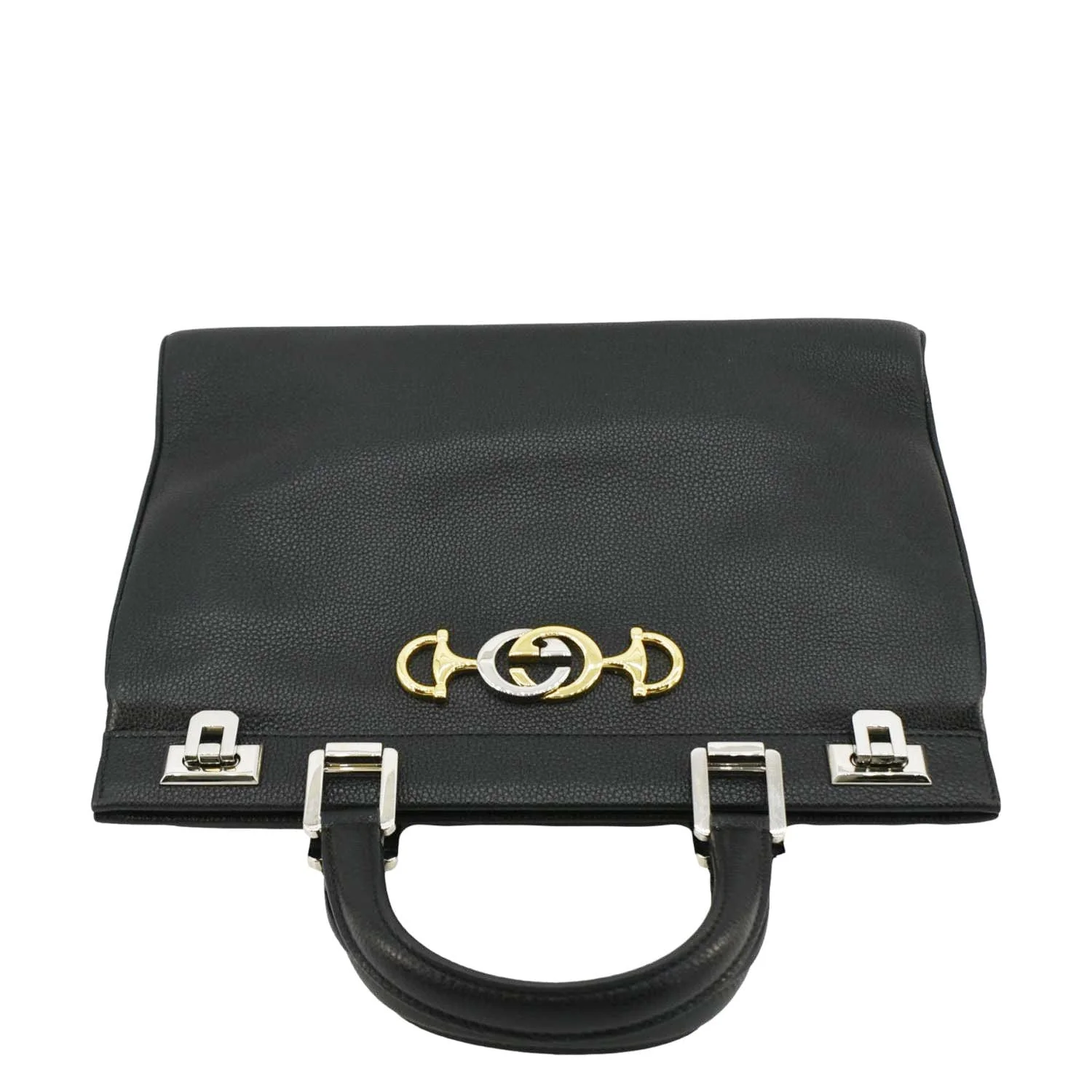 GUCCI Zumi Medium Leather Top Handle Shoulder Bag Black 564714 - Image 5
