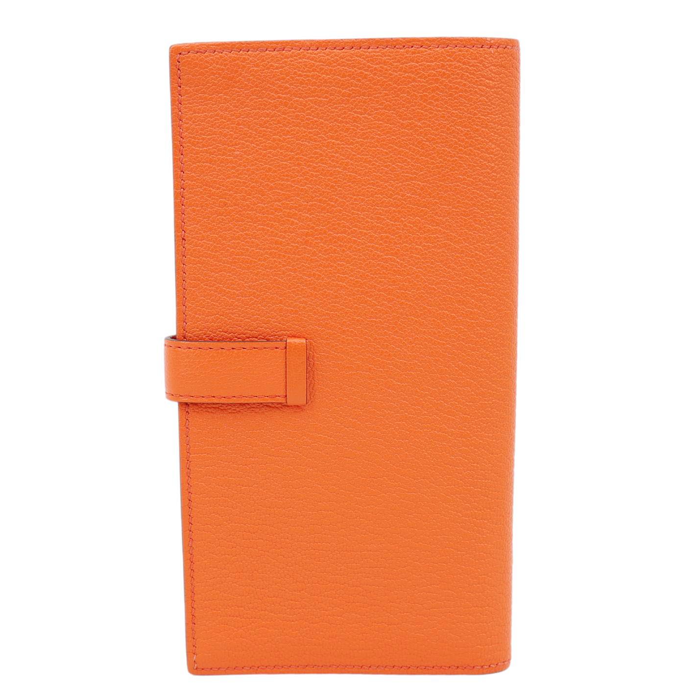 HERMES Bearn Leather Wallet Orange - Image 10