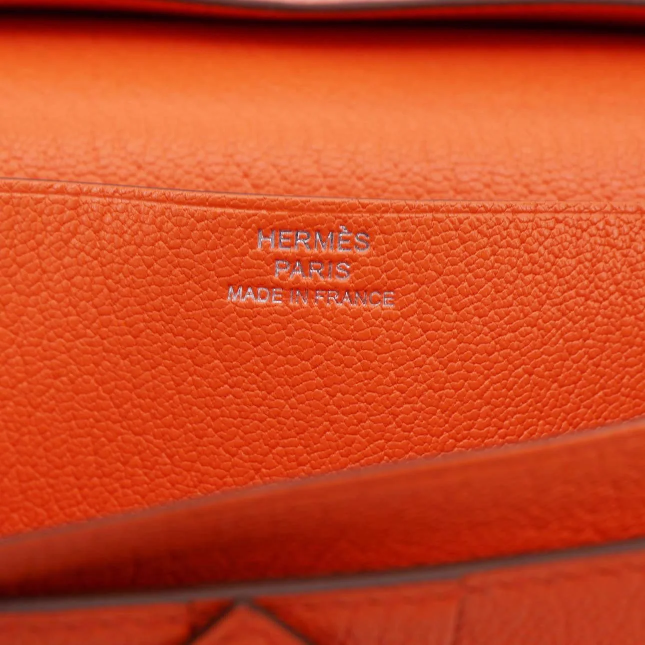 HERMES Bearn Leather Wallet Orange - Image 13