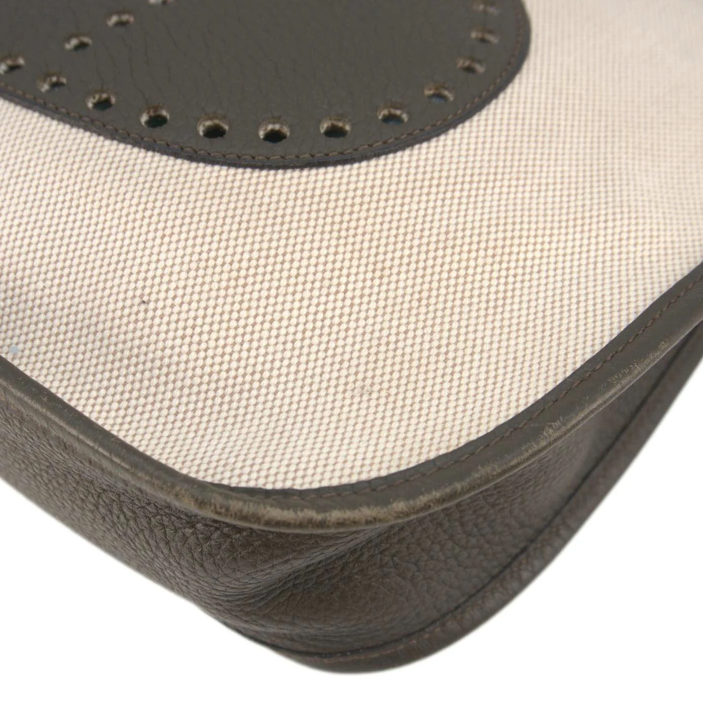 HERMES Evelyne PM Canvas Shoulder Bag Bicolor - Image 8