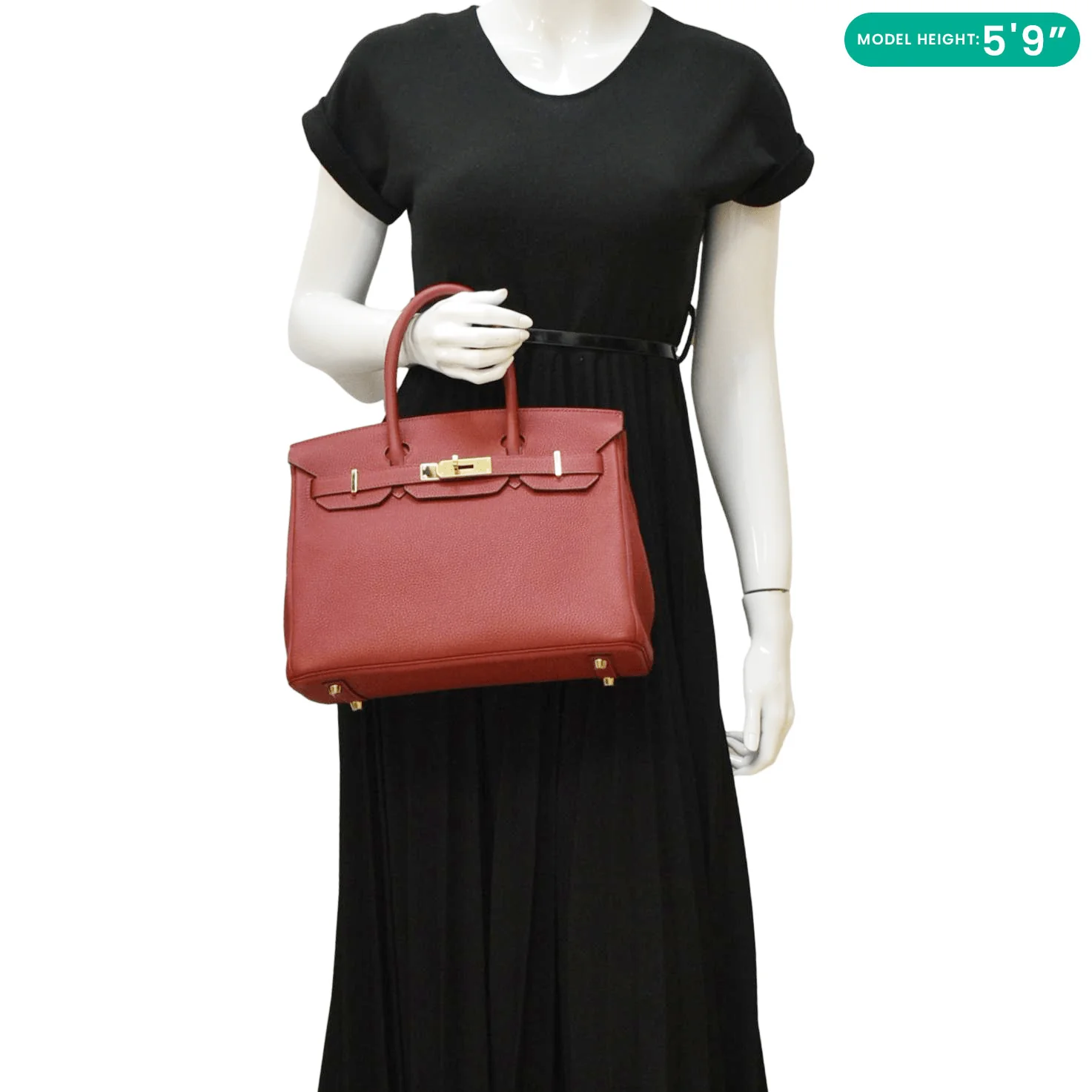 HERMES Birkin 30 Togo Leather Tote Bag Red 2020 - Image 2