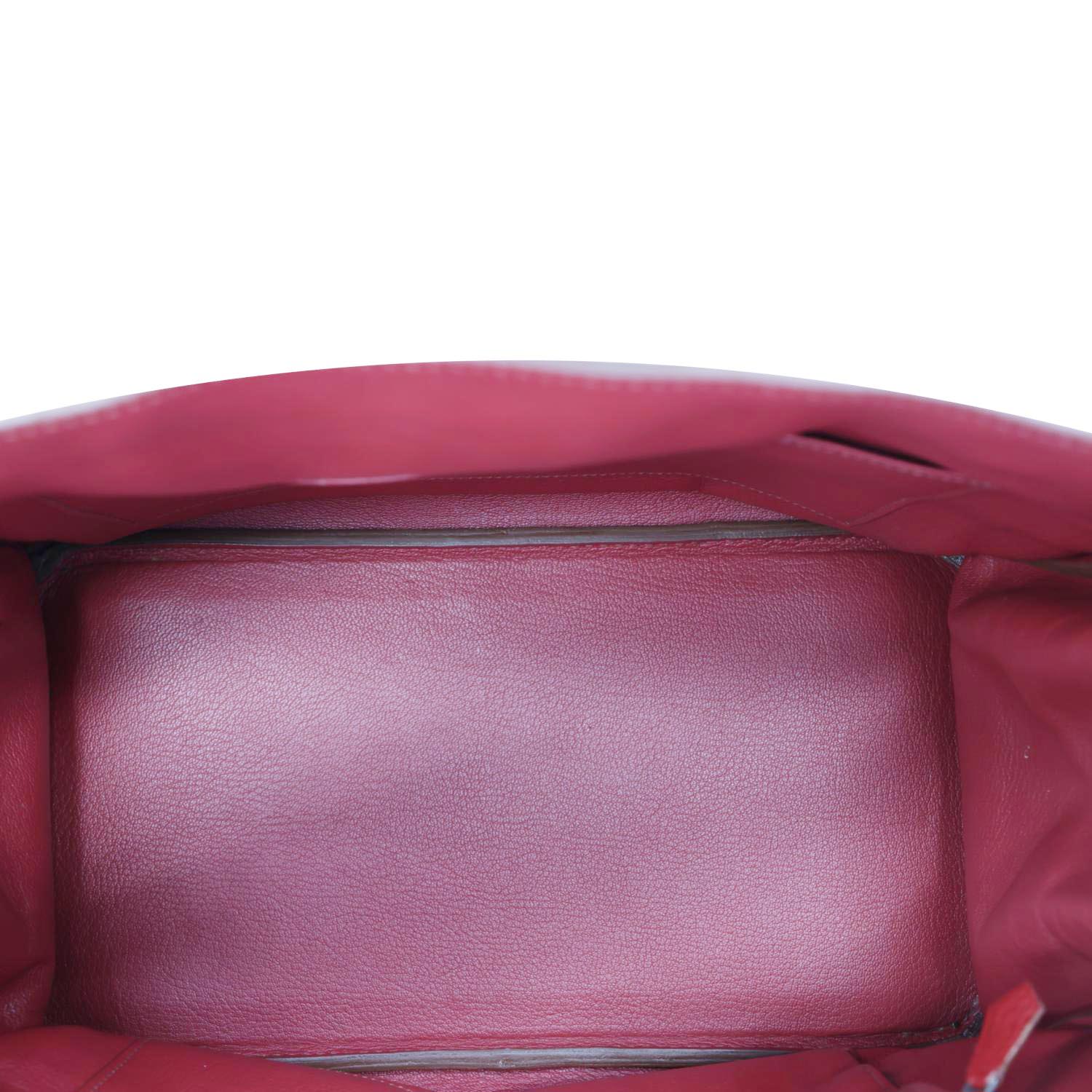 HERMES Birkin 35 Togo Leather Tote Bag Red - Image 10