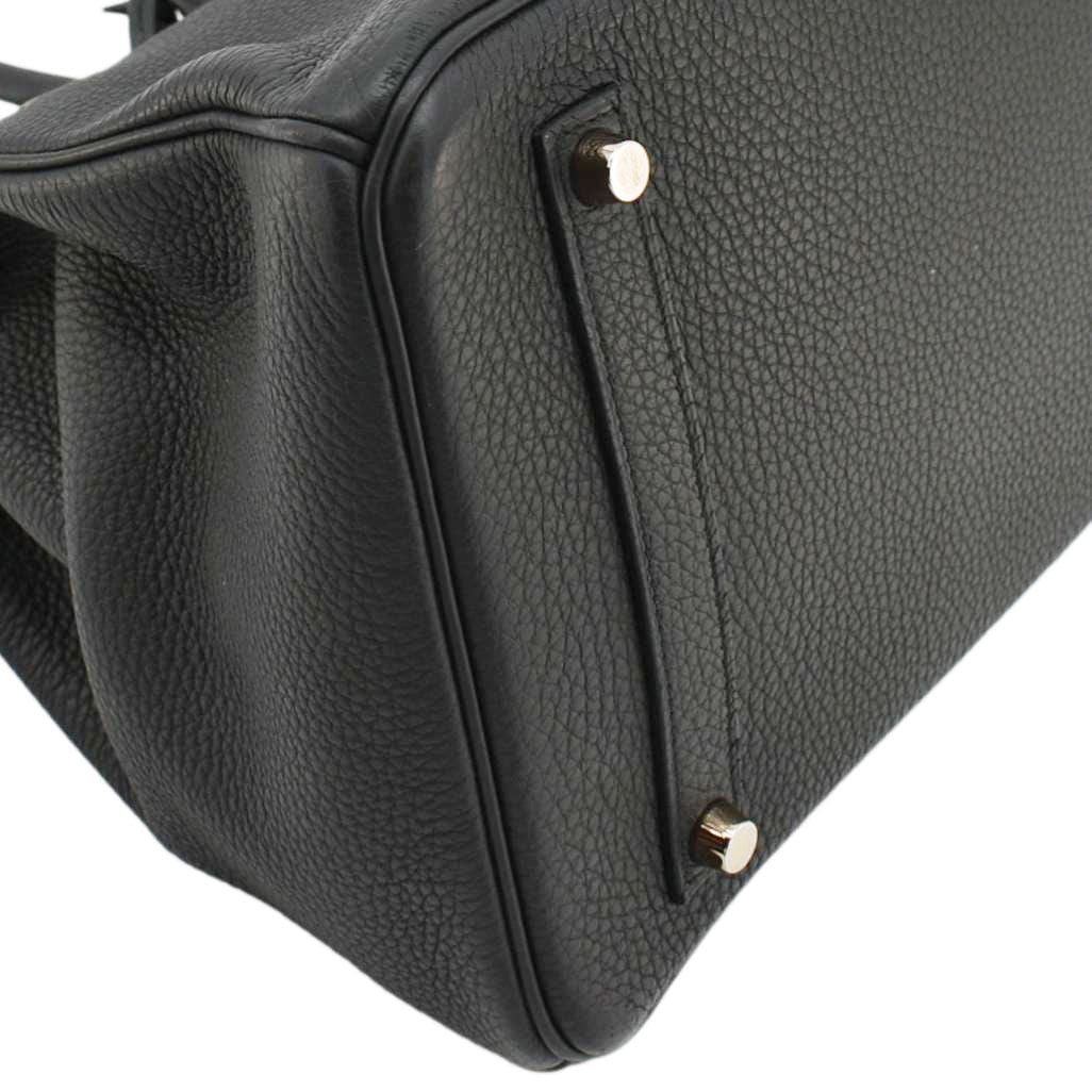 HERMES Birkin 35 Togo Leather Tote Bag Black - Image 9