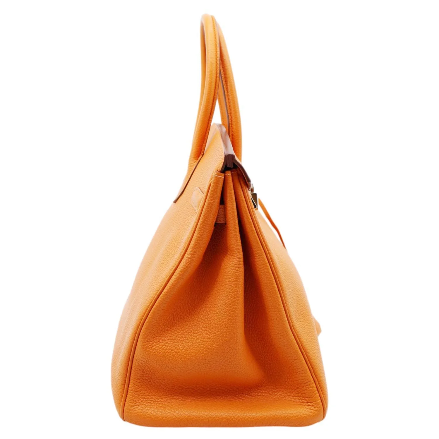 HERMES Birkin 35 Togo Leather Tote Bag Orange - Image 10