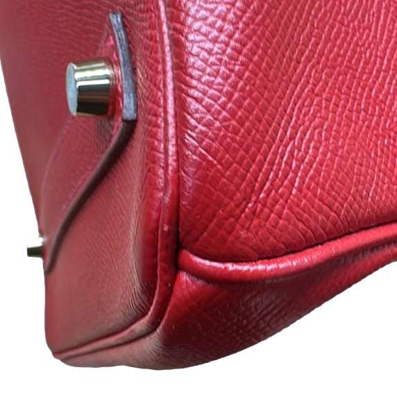 HERMES Birkin 35 Togo Leather Tote Bag Red - Image 9