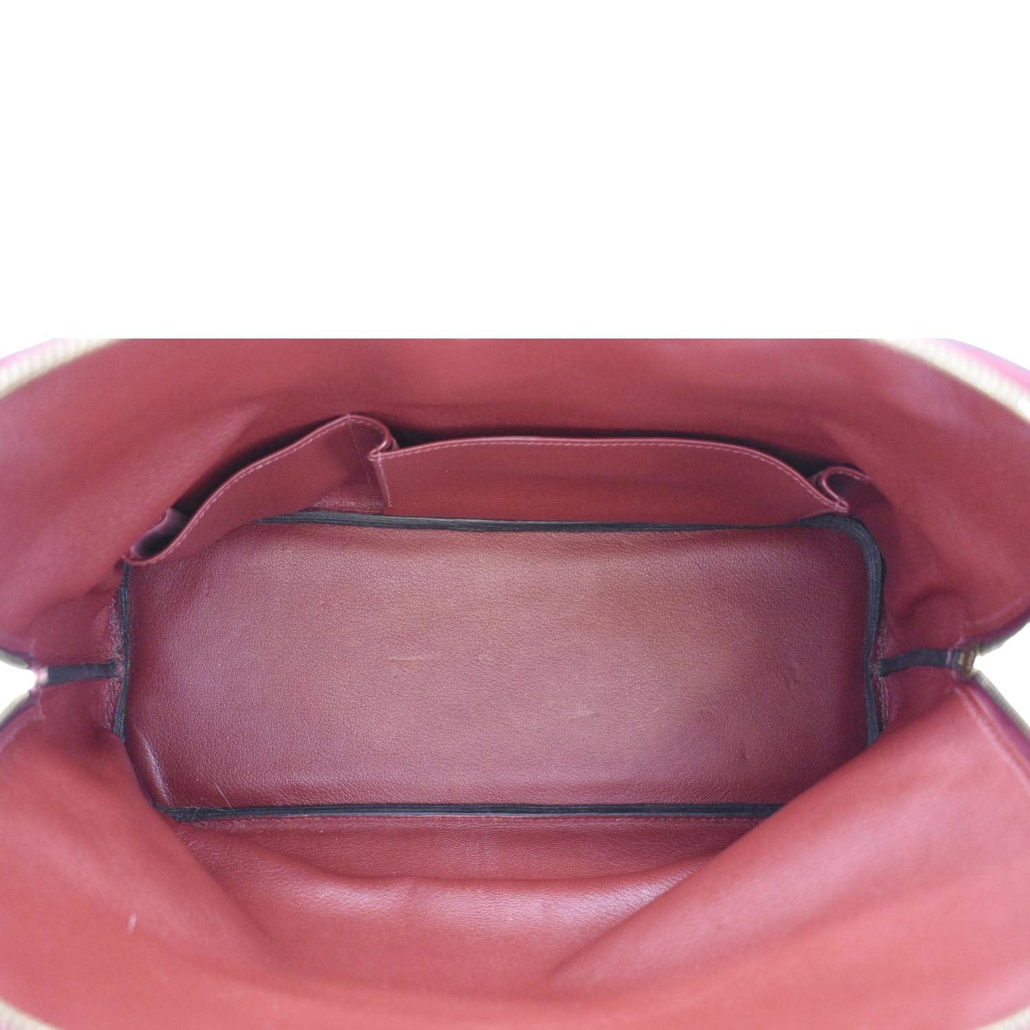HERMES Bolide 30 Vintage Taurillon Leather Satchel Bag Maroon - Image 16