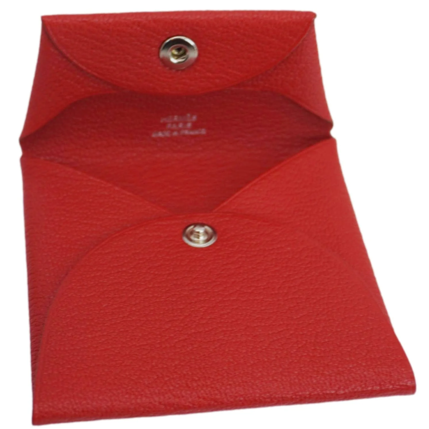 HERMES Calvi Leather Card Holder Red - Image 11