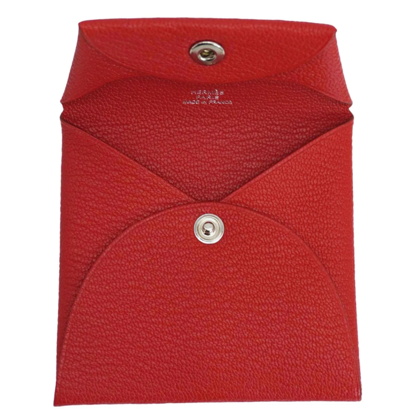 HERMES Calvi Leather Card Holder Red - Image 12