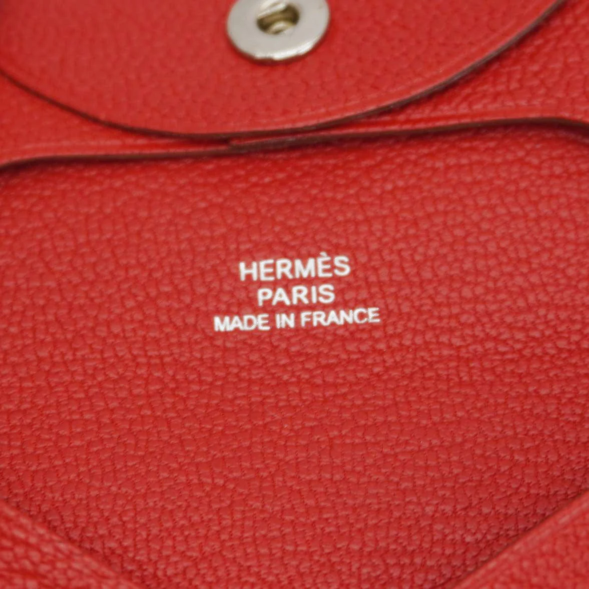 HERMES Calvi Leather Card Holder Red - Image 14