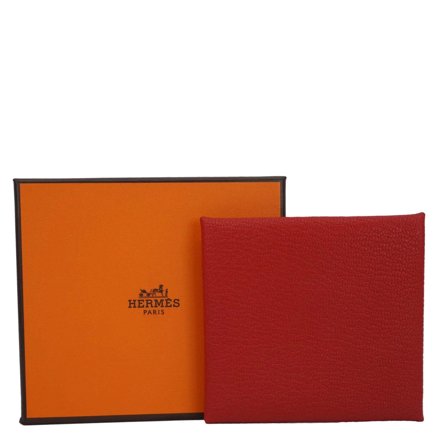 HERMES Calvi Leather Card Holder Red - Image 3