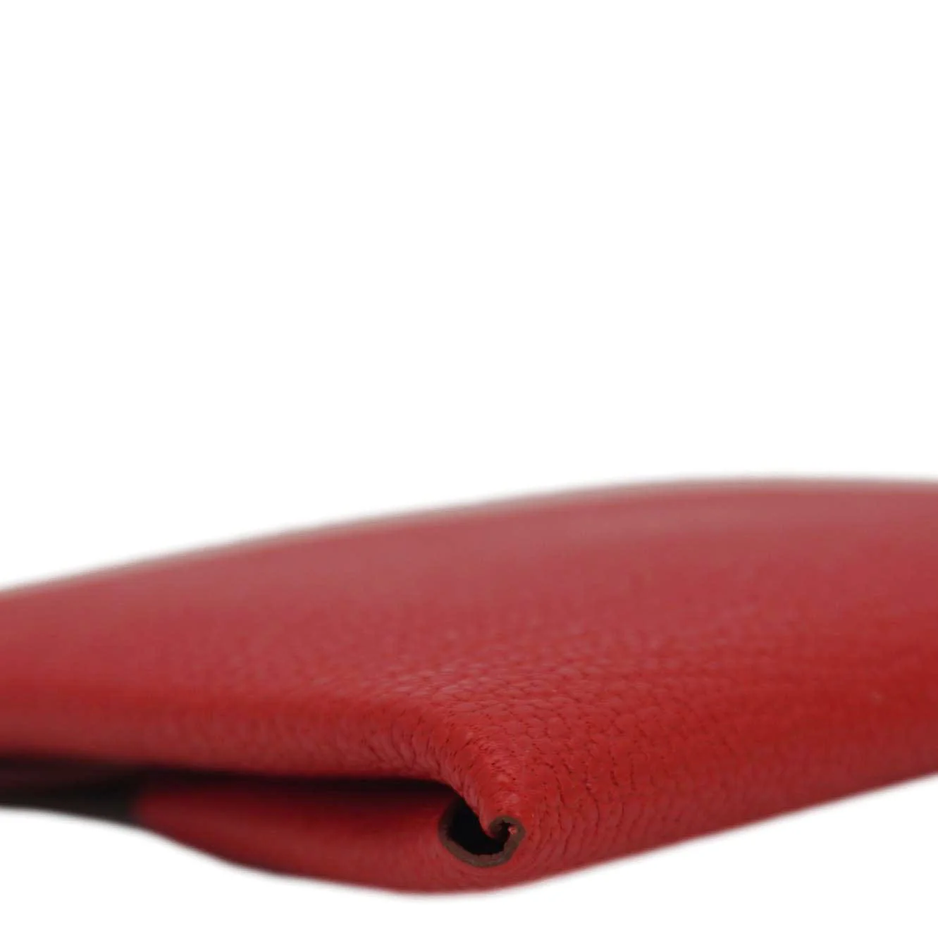 HERMES Calvi Leather Card Holder Red - Image 7