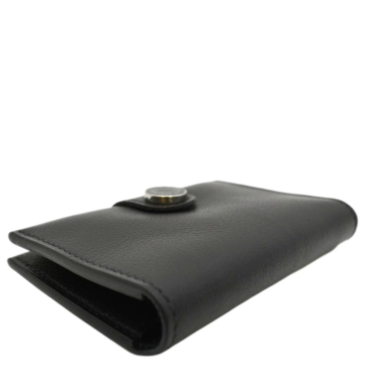 HERMES Leather Card Holder Wallet Black - Image 8