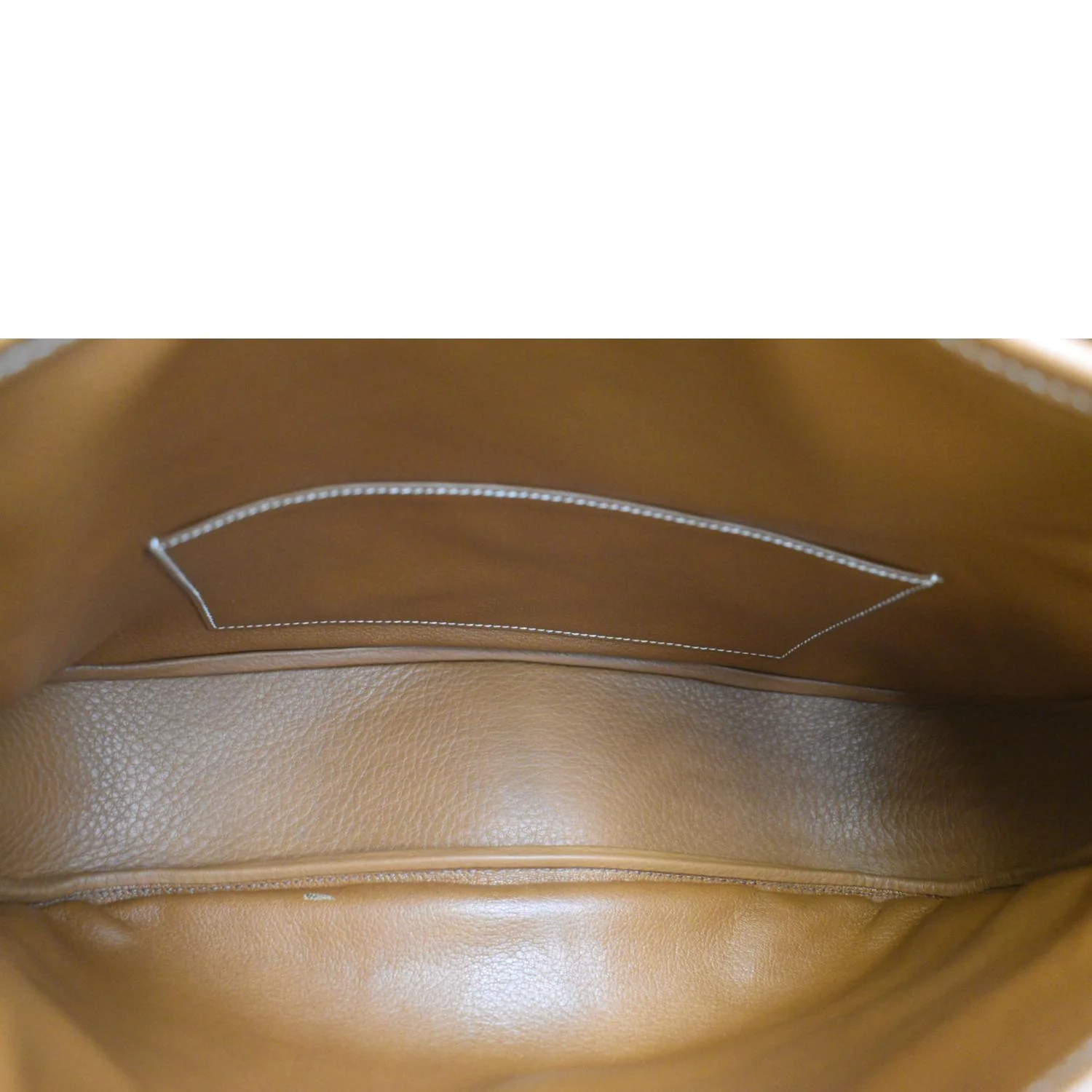 HERMES Christie Rhone Flap Clemence Leather Shoulder Bag Tan - Image 11