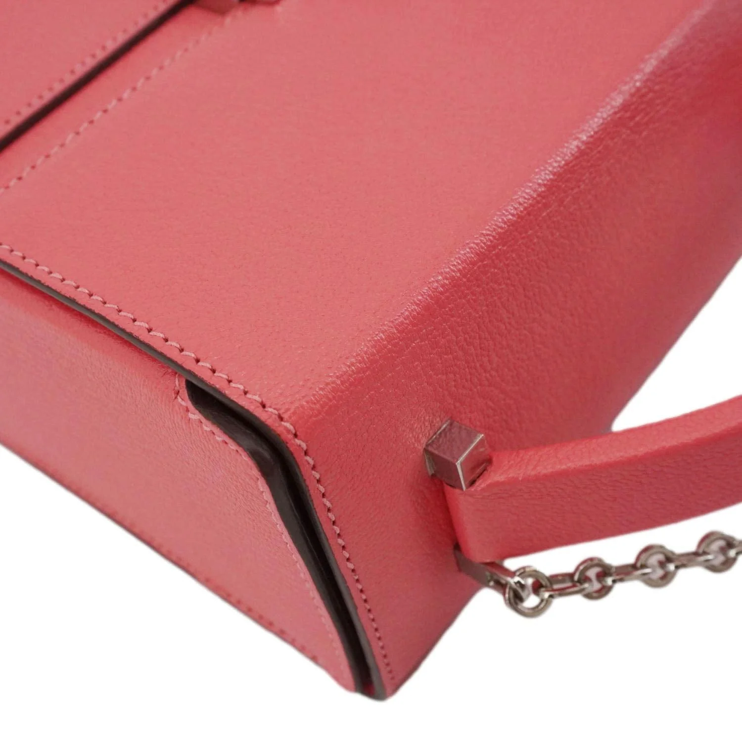 HERMES Cinhetic Boxy Leather Top Handle Shoulder Bag Pink - Image 6