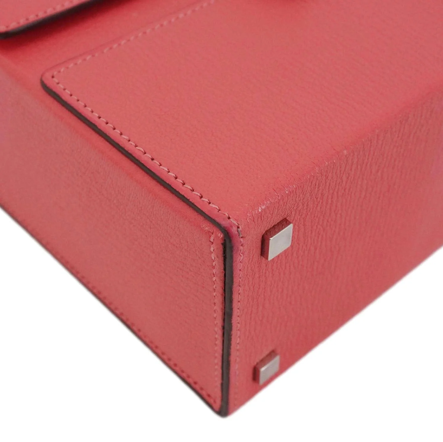 HERMES Cinhetic Boxy Leather Top Handle Shoulder Bag Pink - Image 8