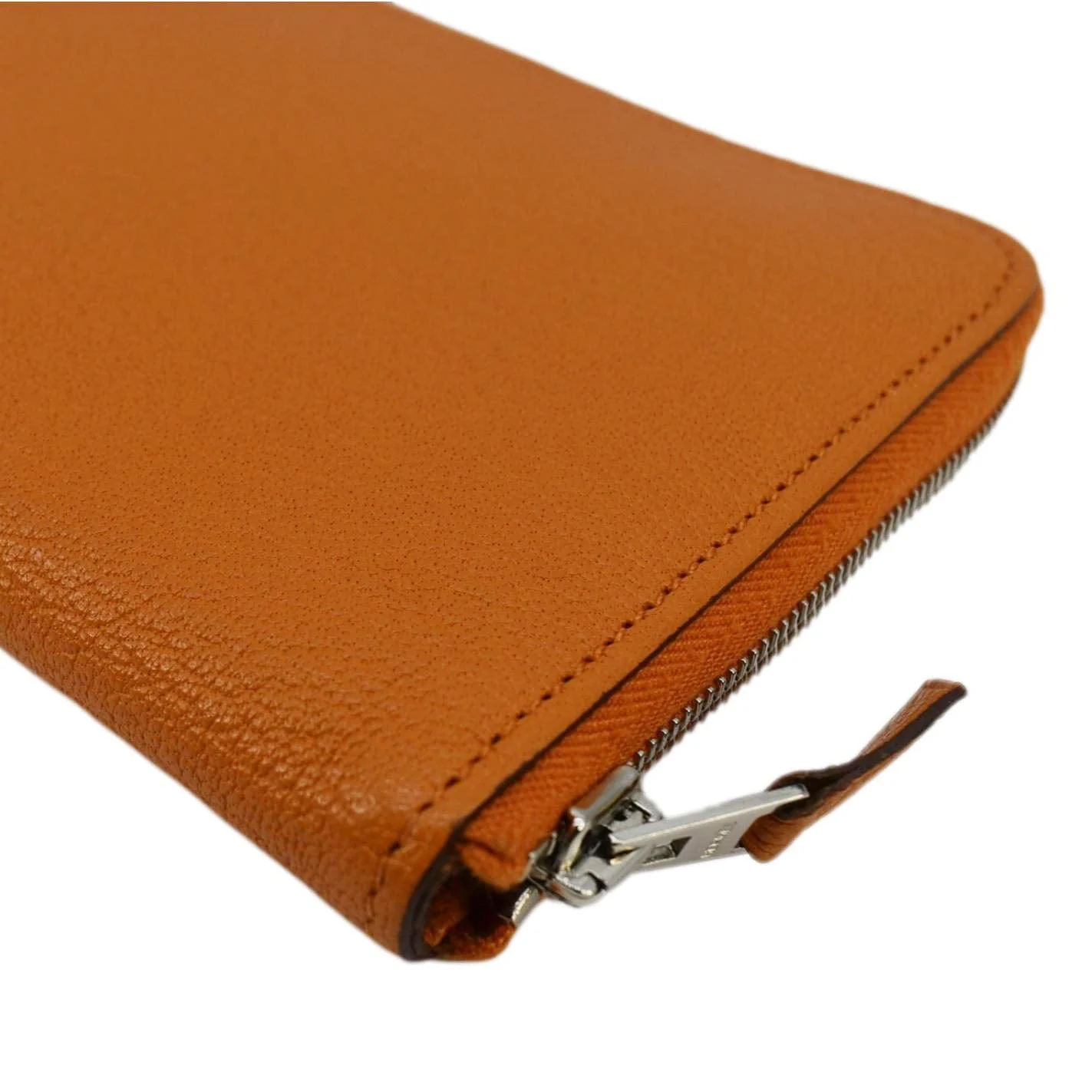 HERMES Classique Epsom Leather Long Zippy Wallet Orange - Image 4