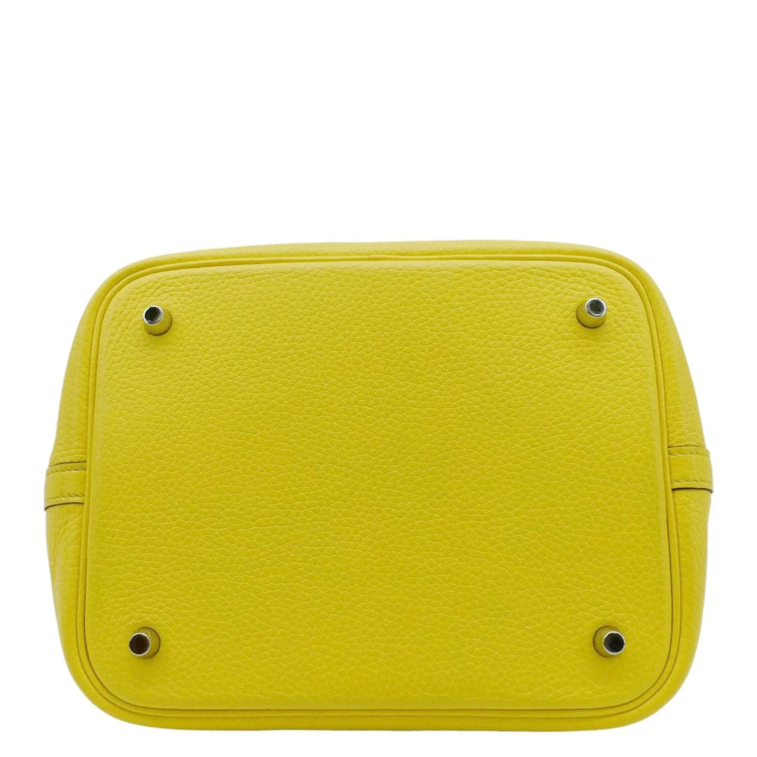 HERMES Picotin Lock 22 Taurillon Clemence Leather Hobo Bag Yellow - Image 10