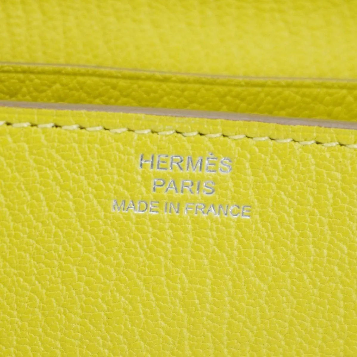 HERMES Clic 16 Epsom Leather Wallet on Strap Crossbody Bag Lime - Image 16