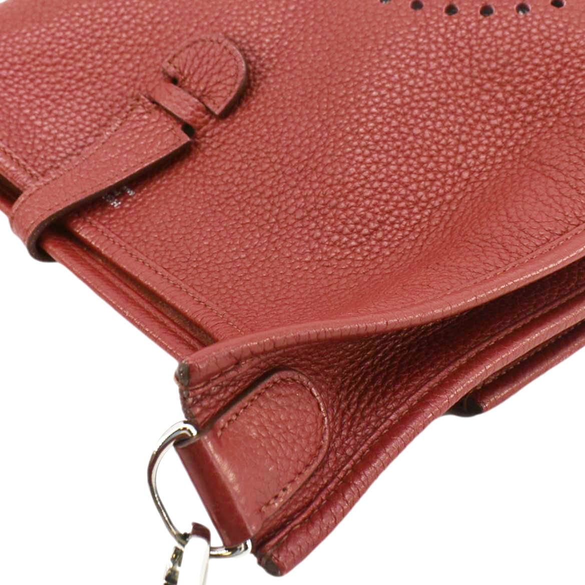 HERMES Evelyne Clemence III PM Leather Crossbody Bag Red - Image 7