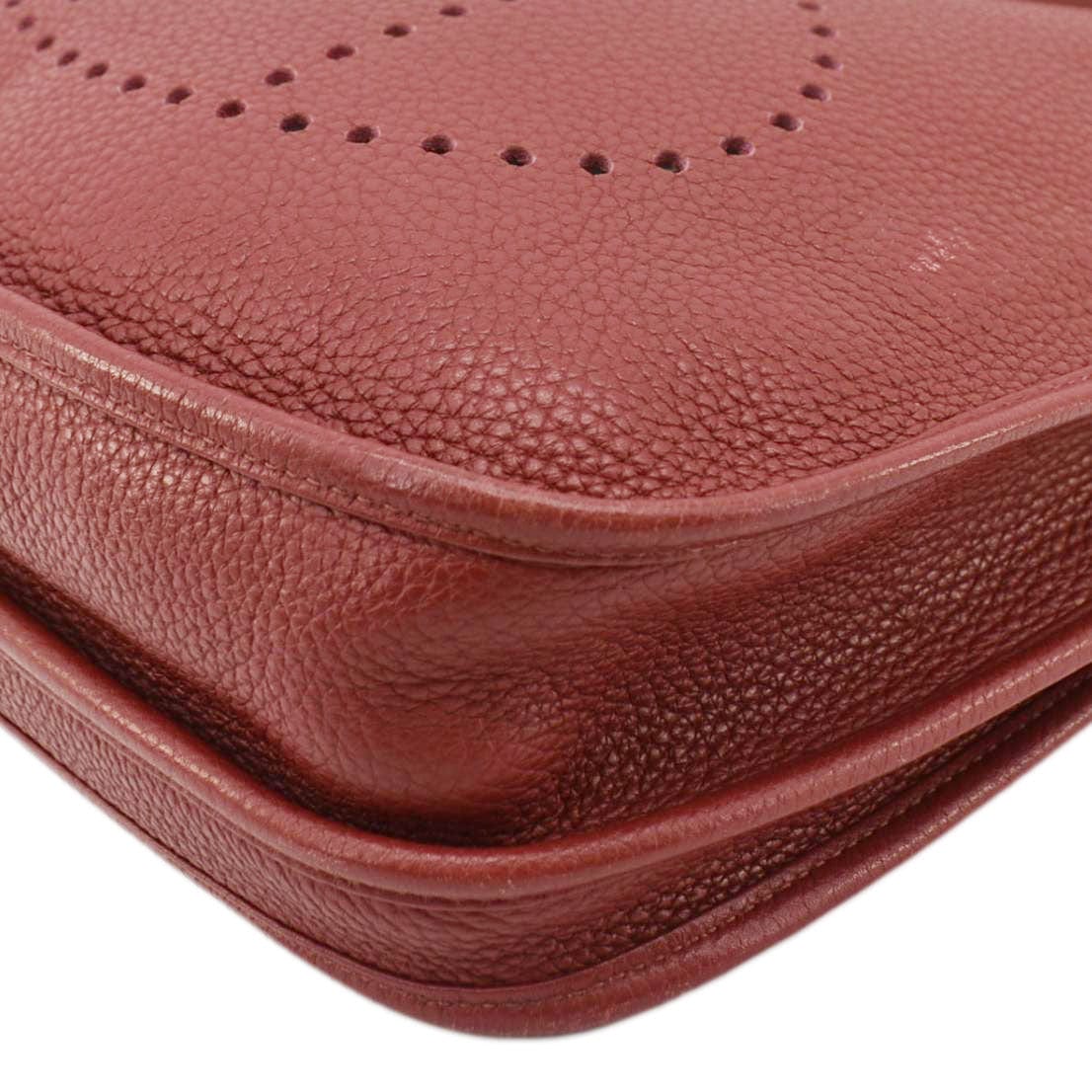 HERMES Evelyne Clemence III PM Leather Crossbody Bag Red - Image 8