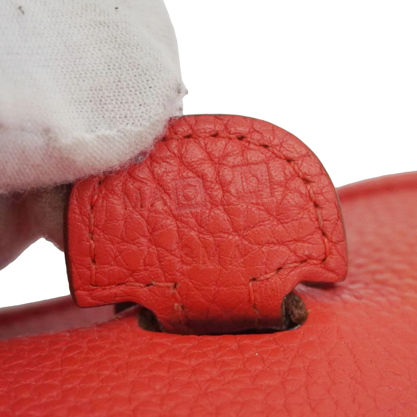 HERMES Evelyne PM Clemence Leather Crossbody Bag Red - Image 11