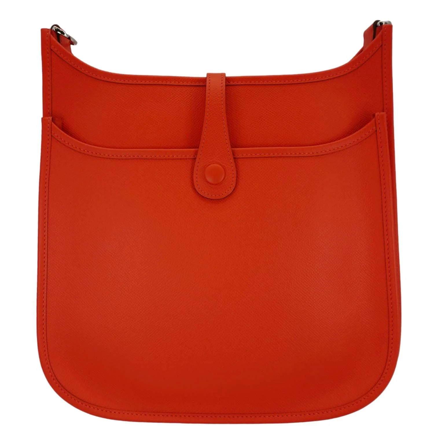 HERMES Evelyne III PM Taurillon Leather Crossbody Bag Orange Poppy - Image 4