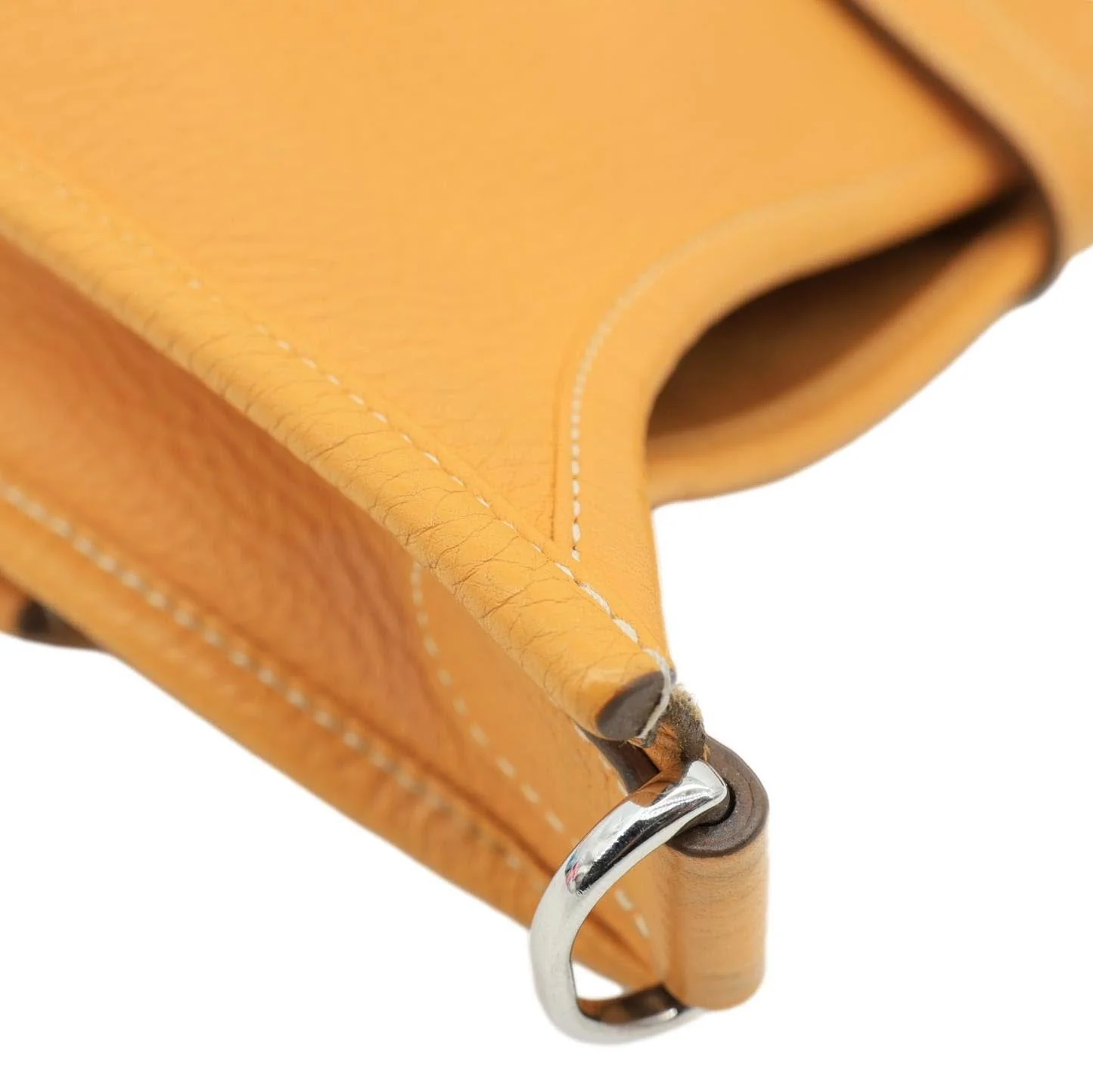 HERMES Evelyne PM Taurillon Clemence Leather Crossbody Bag Yellow - Image 6