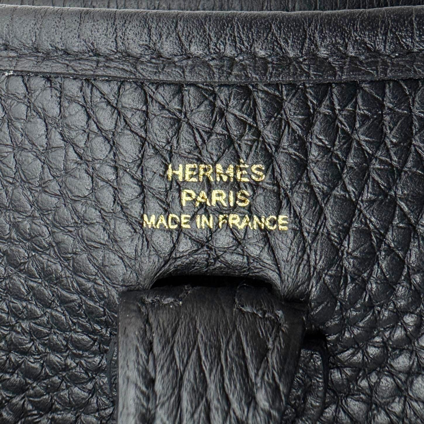 HERMES Evelyne TPM 16 Amazone Clemence Leather Crossbody Bag Black - Image 15